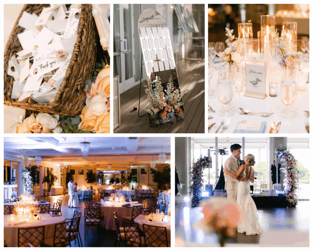 wedding details at the pelican club